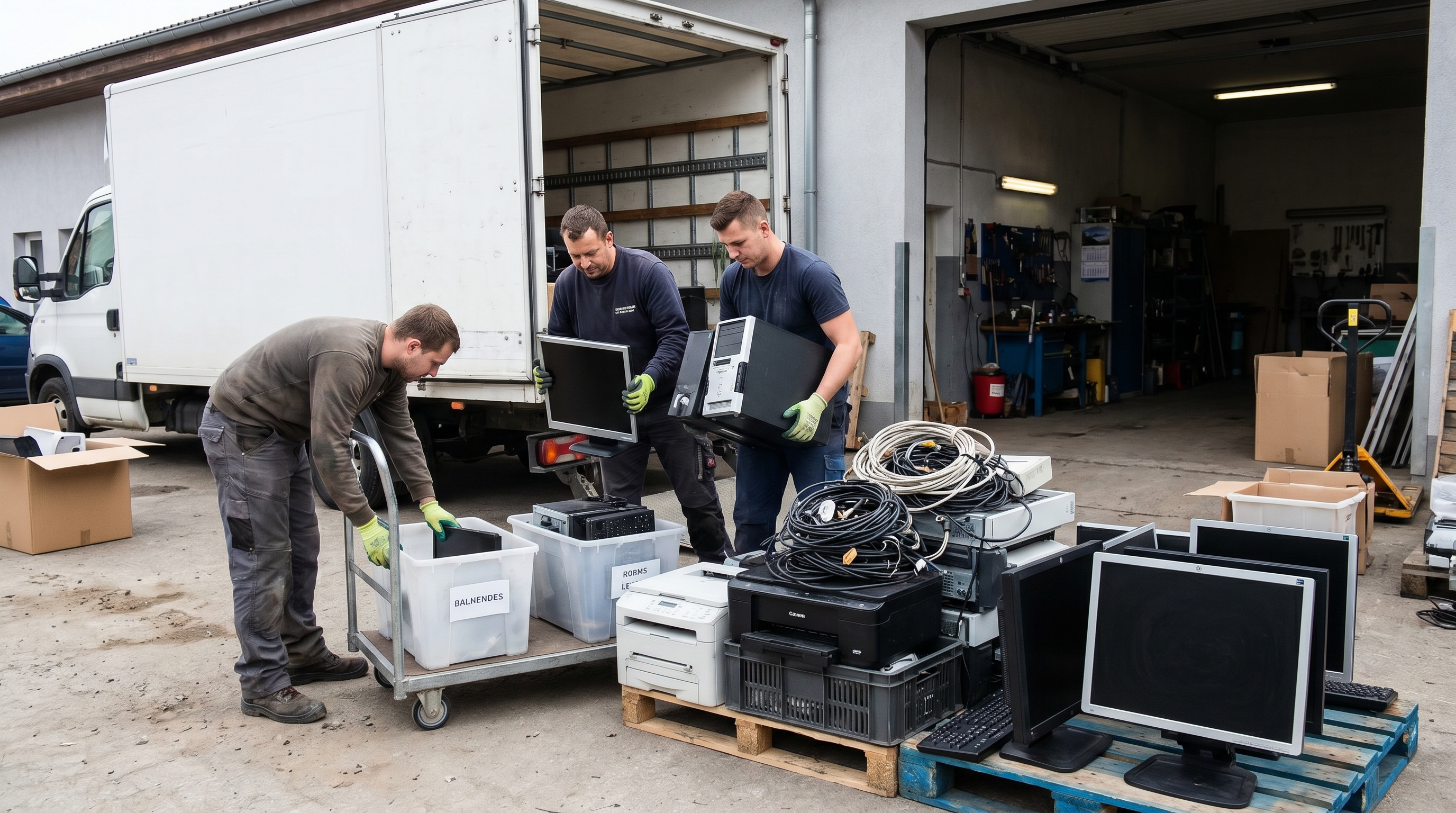 Dani's Junk Removal e-waste recycling crew working in Houston