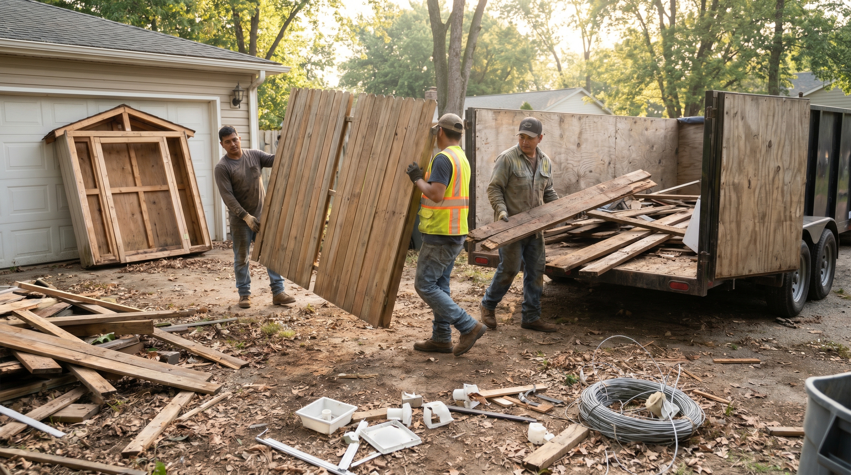 Dani's Junk Removal light demolition crew working in Houston